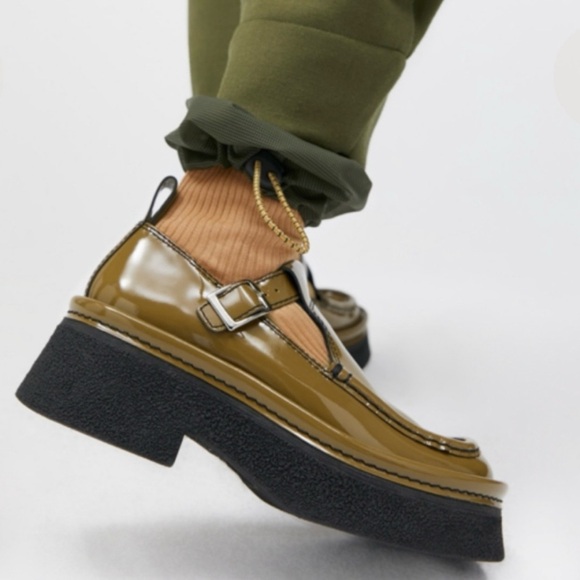 E8 By Miista Cathy Platform Mary Jane in Khaki Olive Size 39 US Women’s 8 Brown - Picture 13 of 14